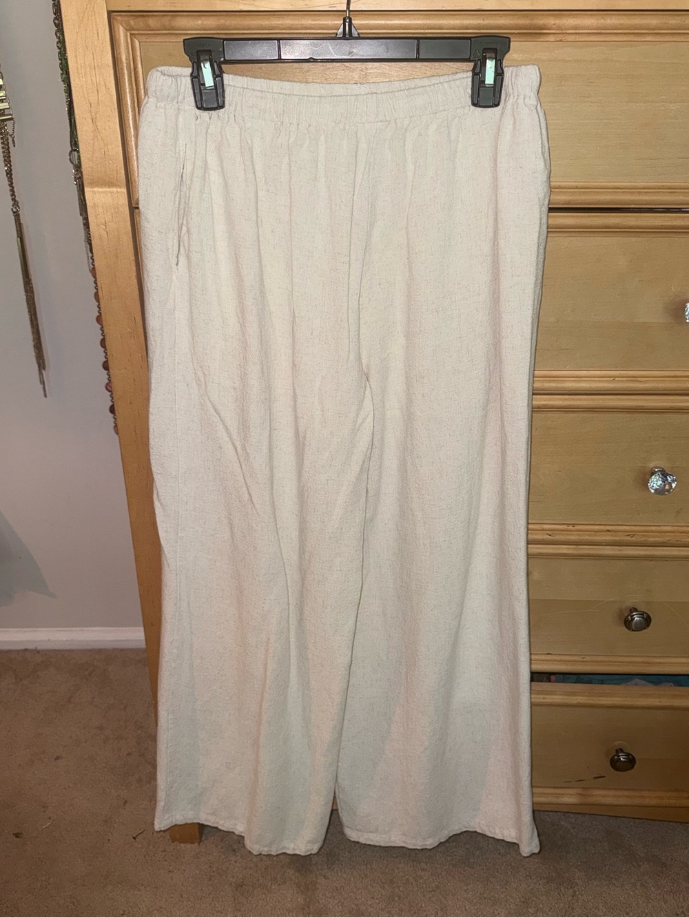 Wide-Leg Pull-On Pants in Cream